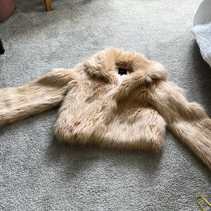 Forever 21 tan fur coat NEW WITH TAGS